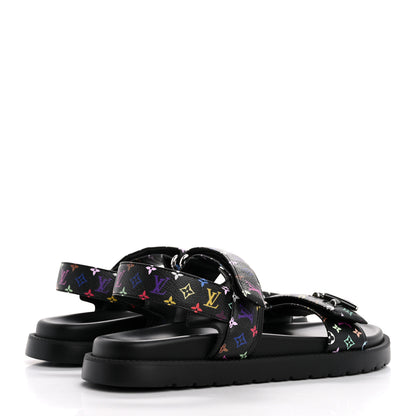 Louis Vuitton LV X TM Monogram Multicolor Sunset Flat Sandals 40 Black 5 of 11