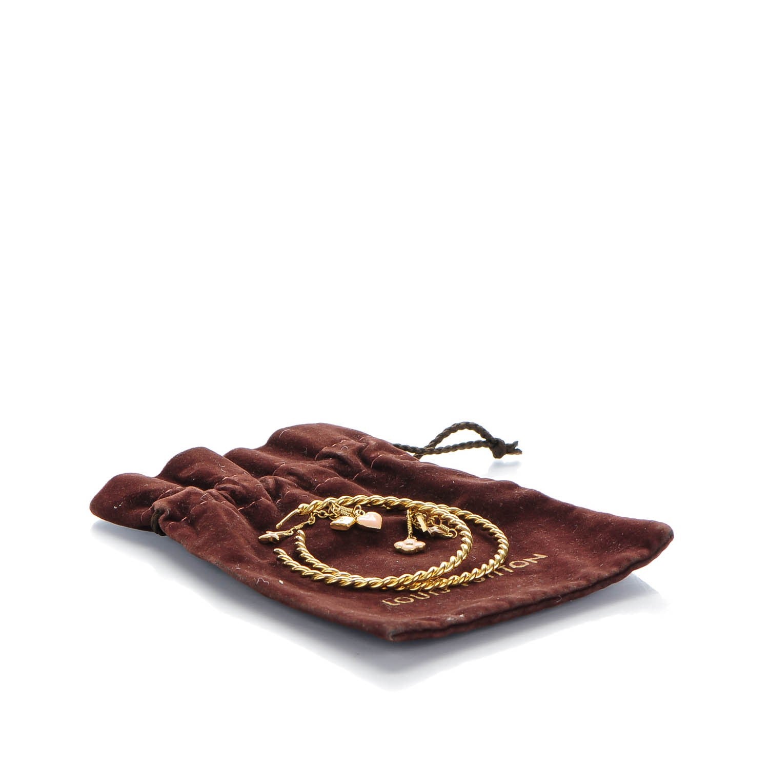 Louis Vuitton Sweet Monogram Creole Hoop Earrings Gold 5 of 5
