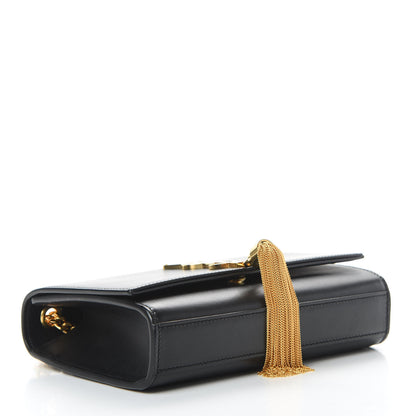 Saint Laurent Smooth Calfskin Small Classic Monogram Kate Tassel Satchel Black 4 of 12
