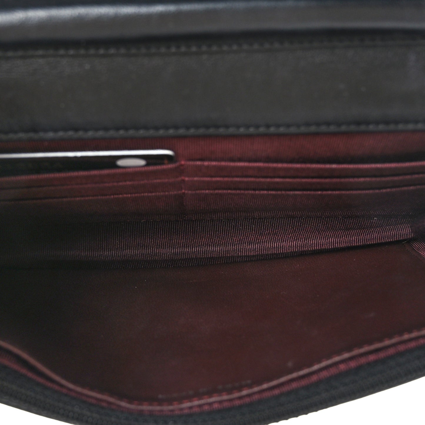 Lambskin Quilted Wallet On Chain WOC Black