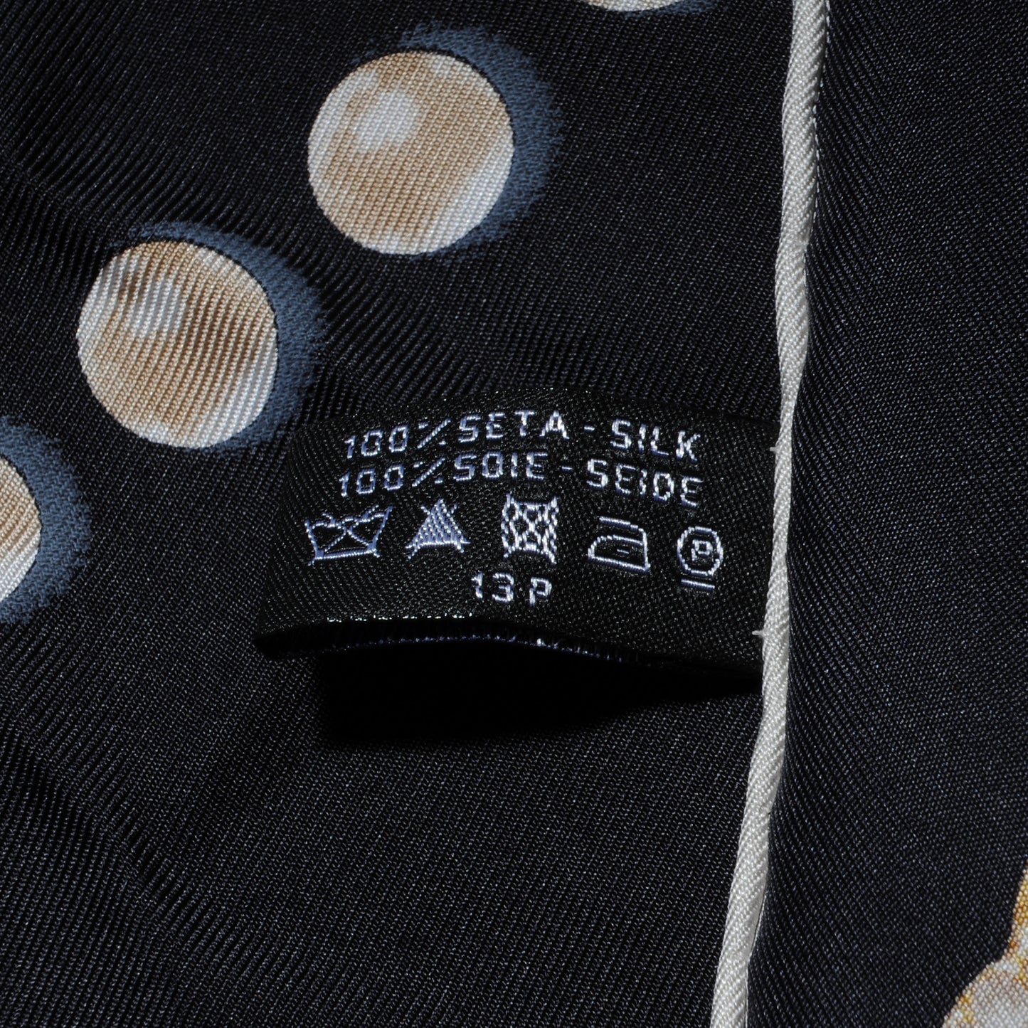 Silk Pearl CC Square Scarf Black