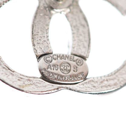 Chanel Crystal Textured CC Earrings Silver Grey 3 of 5