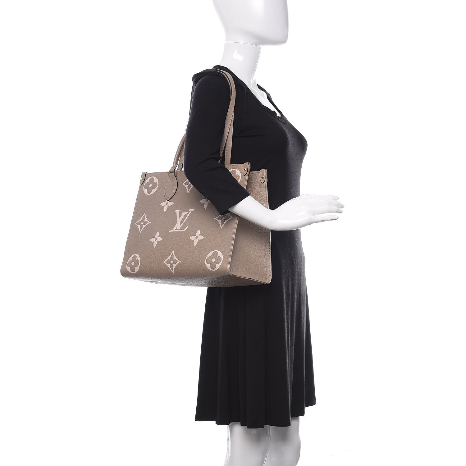 Louis Vuitton Empreinte Monogram Giant Onthego MM Tourterelle Creme 2 of 10