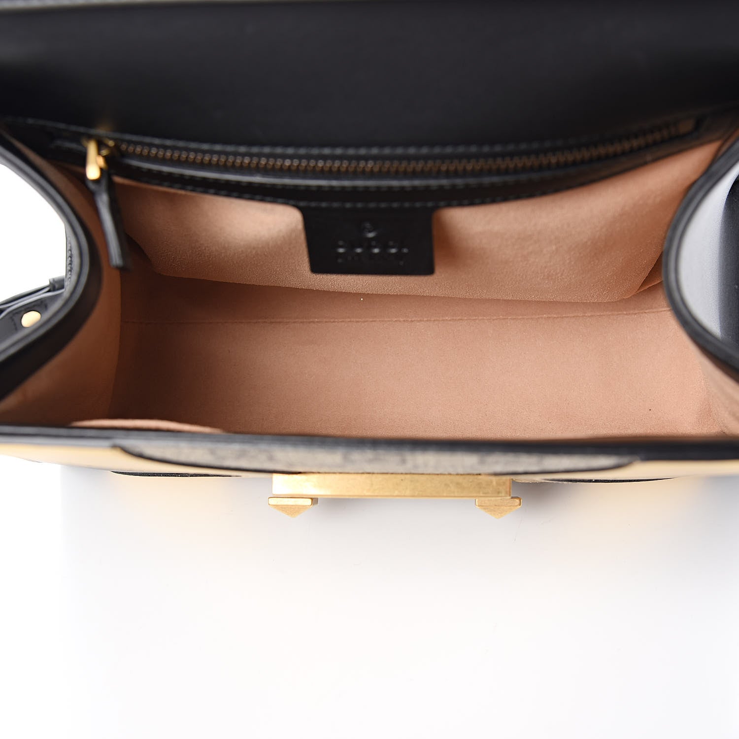 Gucci GG Supreme Monogram Small Osiride Top Handle Bag Black Gold 5 of 15