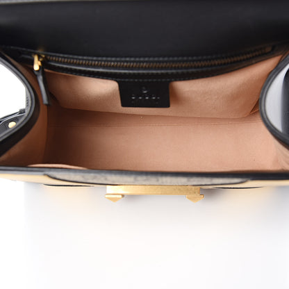 Gucci GG Supreme Monogram Small Osiride Top Handle Bag Black Gold 5 of 15