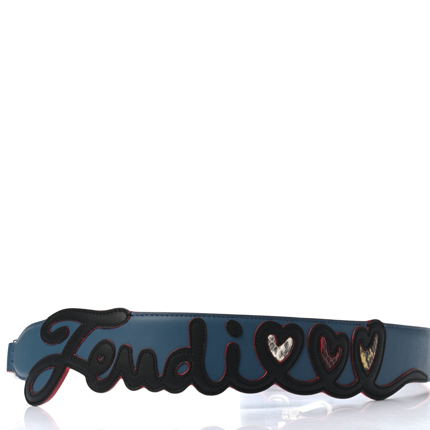 Fendi Vitello Century Elaphe Open Your Heart Bi-Color Strap You Balena Black 4 of 6