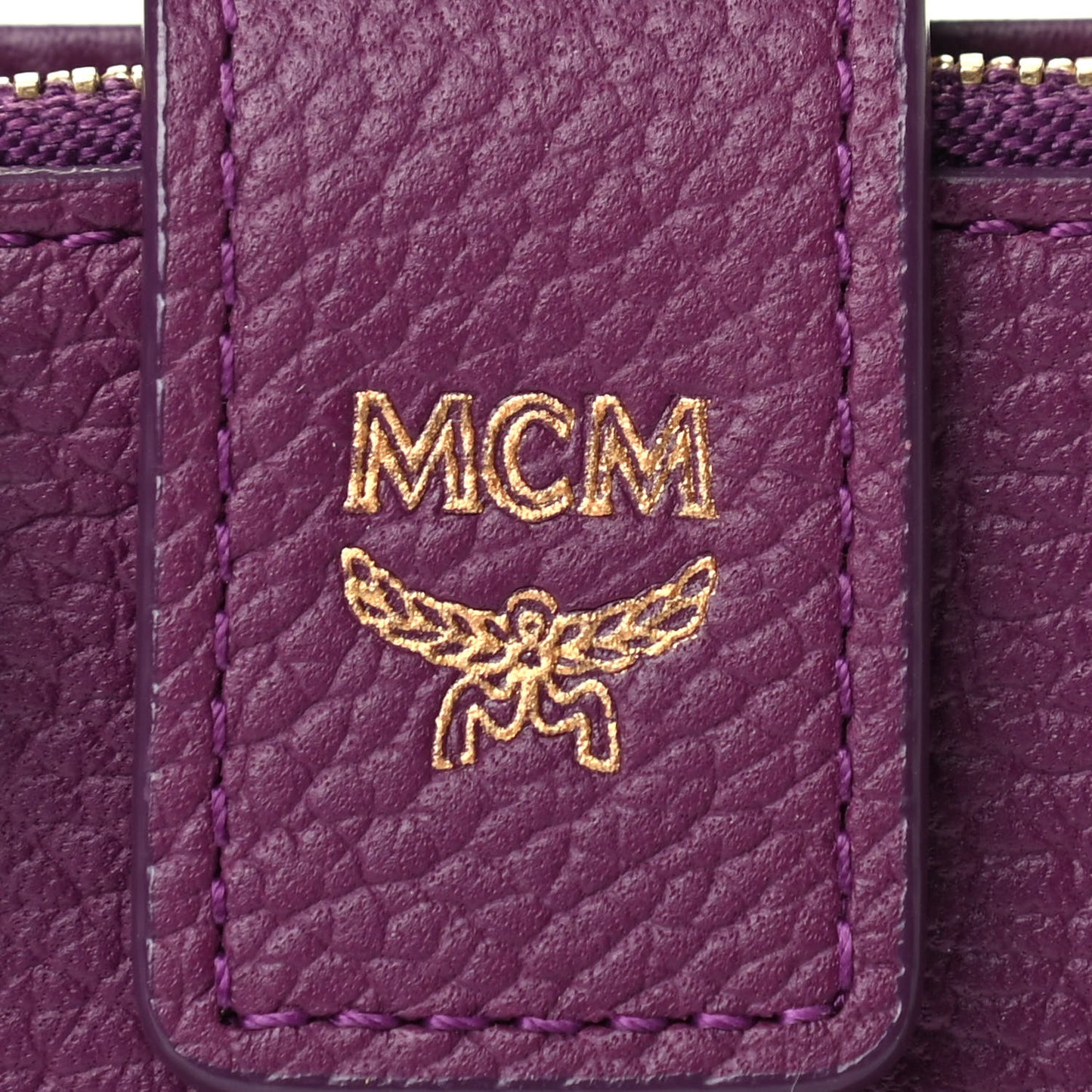 Grained Calfskin Milla Accordion Card Case Purple