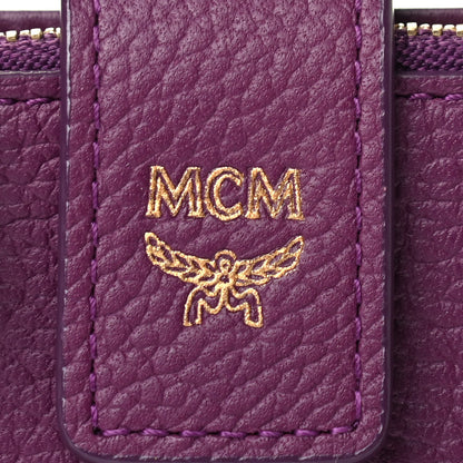 MCM Grained Calfskin Milla Accordion Card Case Purple 6 of 8