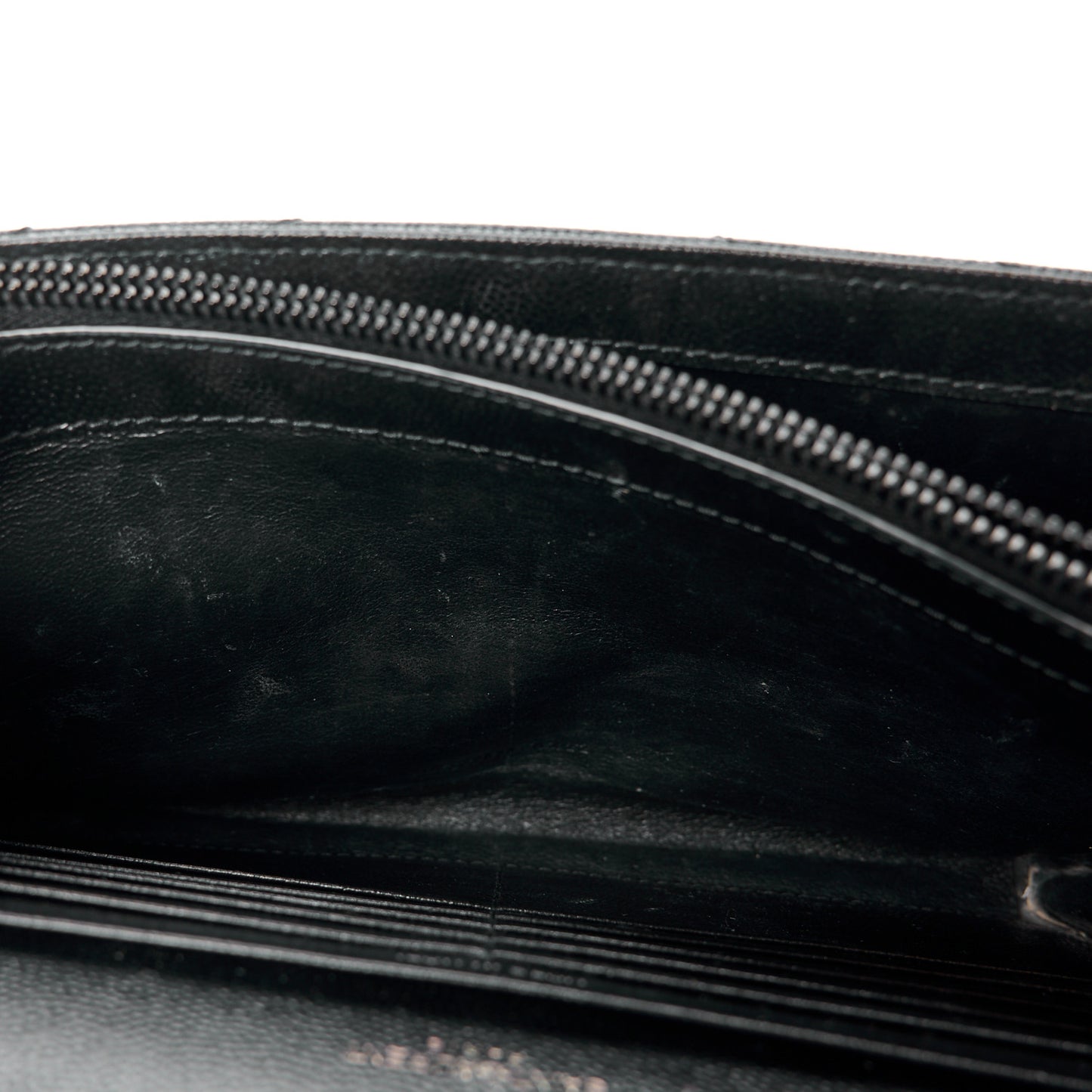 Grain De Poudre Matelasse Chevron Monogram Monochrome Chain Wallet Black