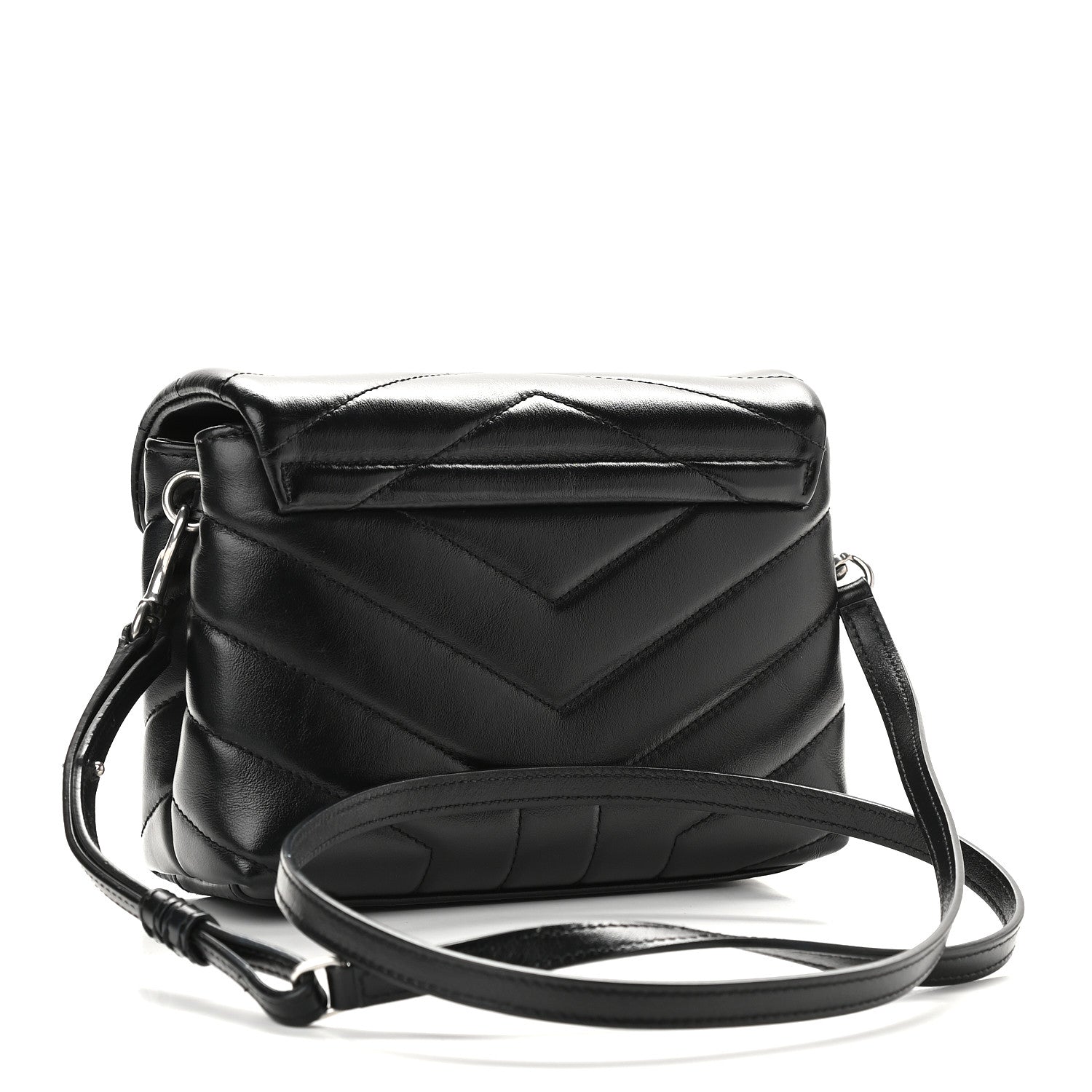 Saint Laurent Calfskin Y Quilted Monogram Toy Loulou Crossbody Bag Black 3 of 9