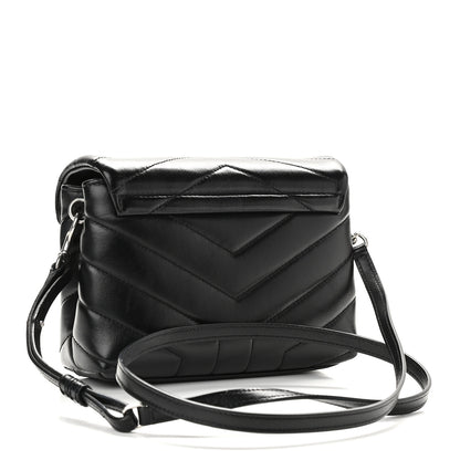 Saint Laurent Calfskin Y Quilted Monogram Toy Loulou Crossbody Bag Black 3 of 9