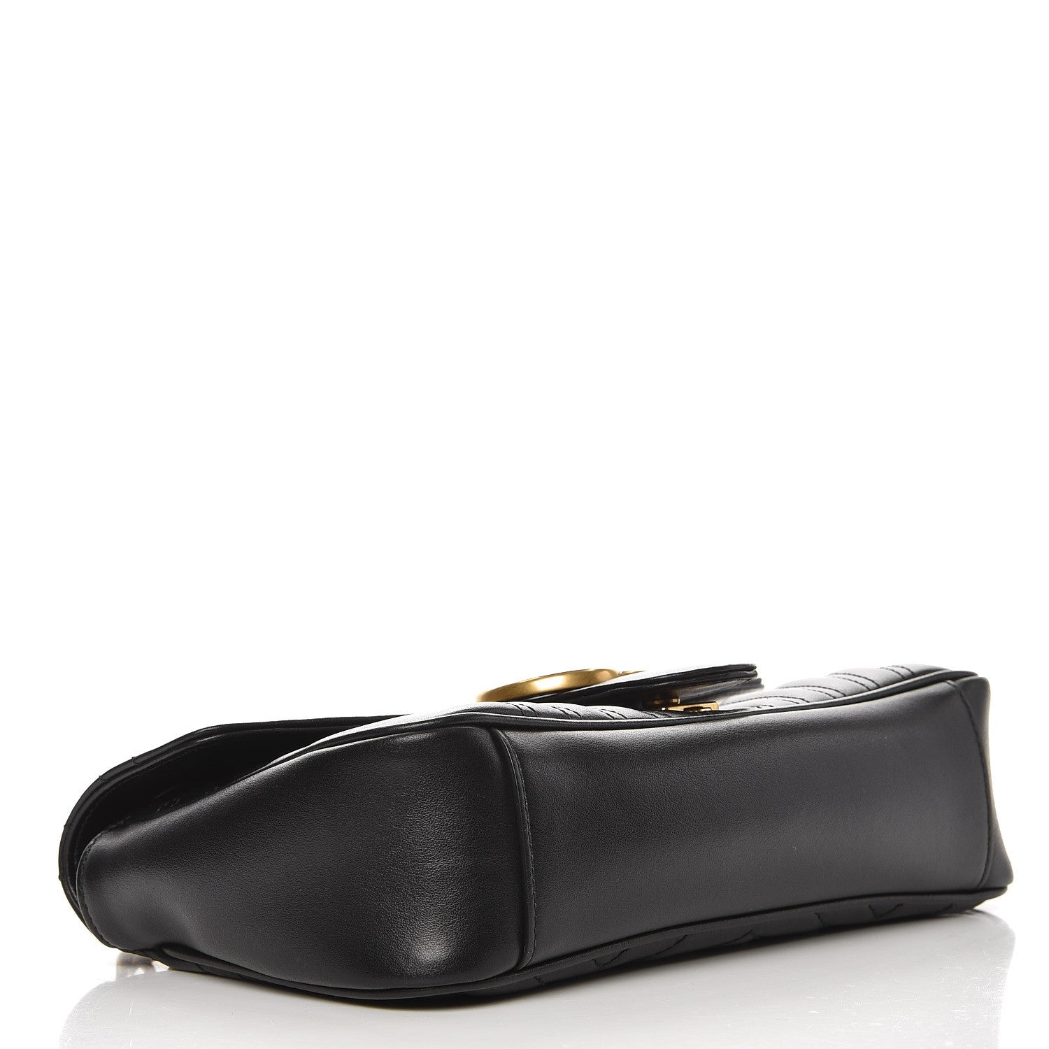 Gucci Calfskin Matelasse Small GG Marmont Shoulder Bag Black 4 of 9