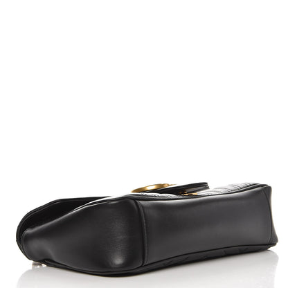 Gucci Calfskin Matelasse Small GG Marmont Shoulder Bag Black 4 of 9