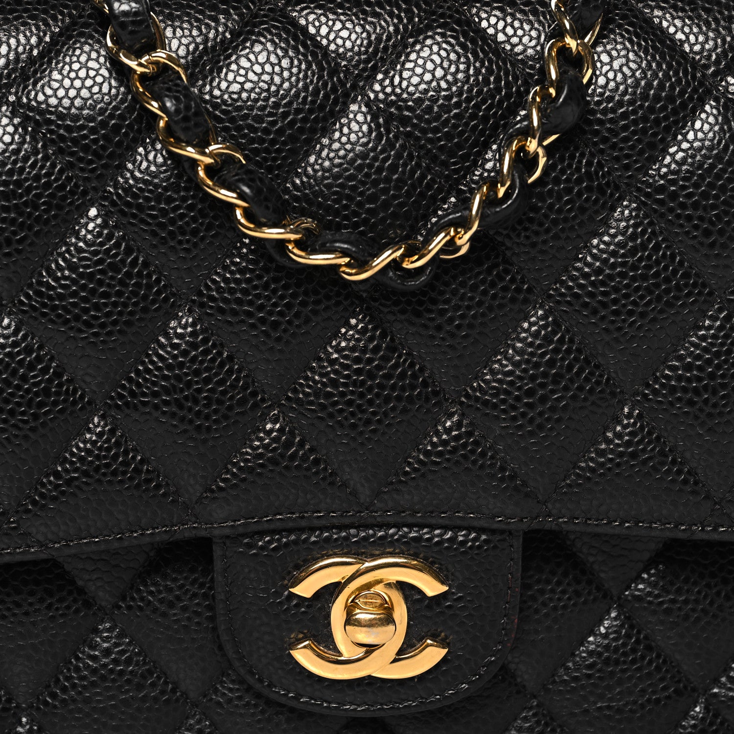 Chanel Caviar Quilted Medium Double Flap Black 8 of 12