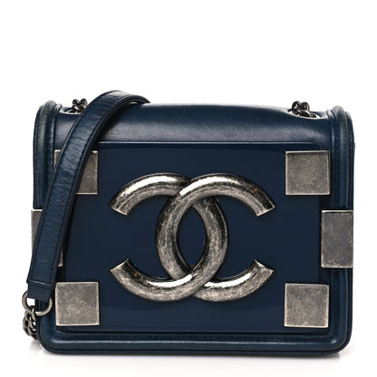 Chanel Plexiglass Lambskin Mini Boy Brick Flap Blue 1 of 11