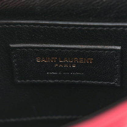 Saint Laurent Lambskin Matelasse Monogram Small Vicky Chain Bag Red 6 of 12
