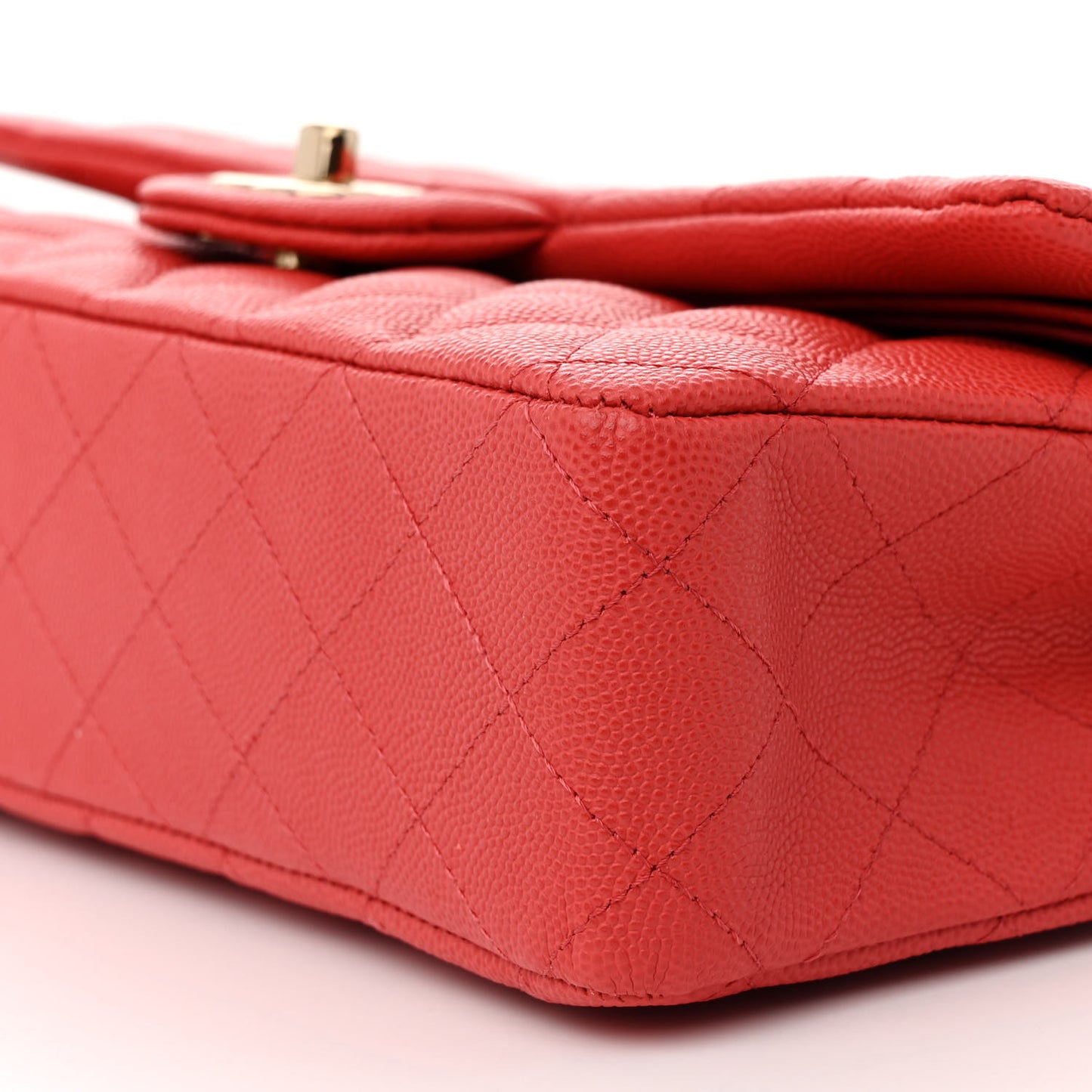 Caviar Quilted Medium Double Flap Dark Pink