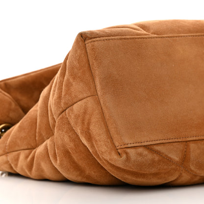 Saint Laurent Suede Calfskin Quilted Medium Loulou Puffer Monogram Chain Satchel Cinnamon 9 of 12
