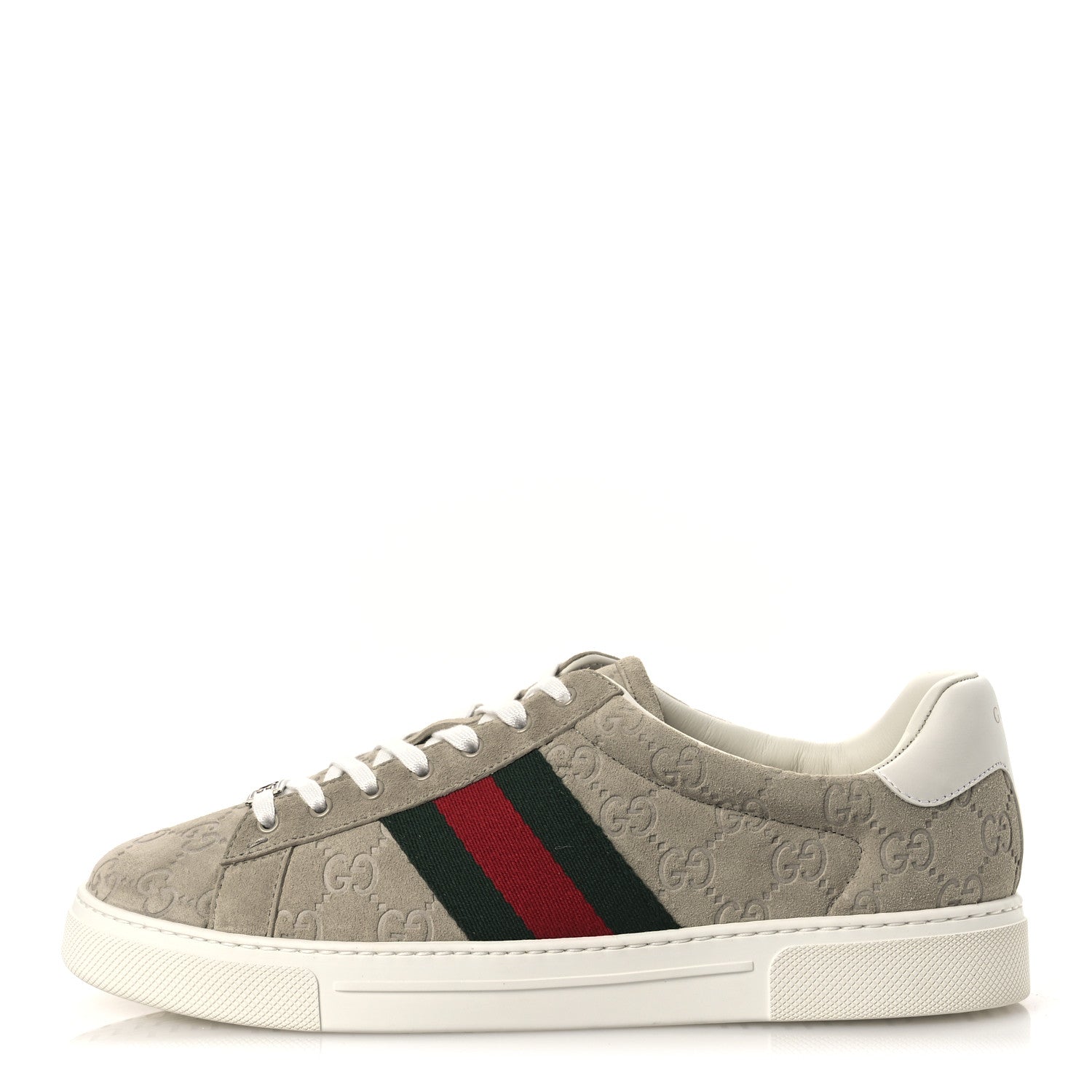 Gucci Suede Web Mens Ace Sneakers 8.5 Oatmeal 1 of 12