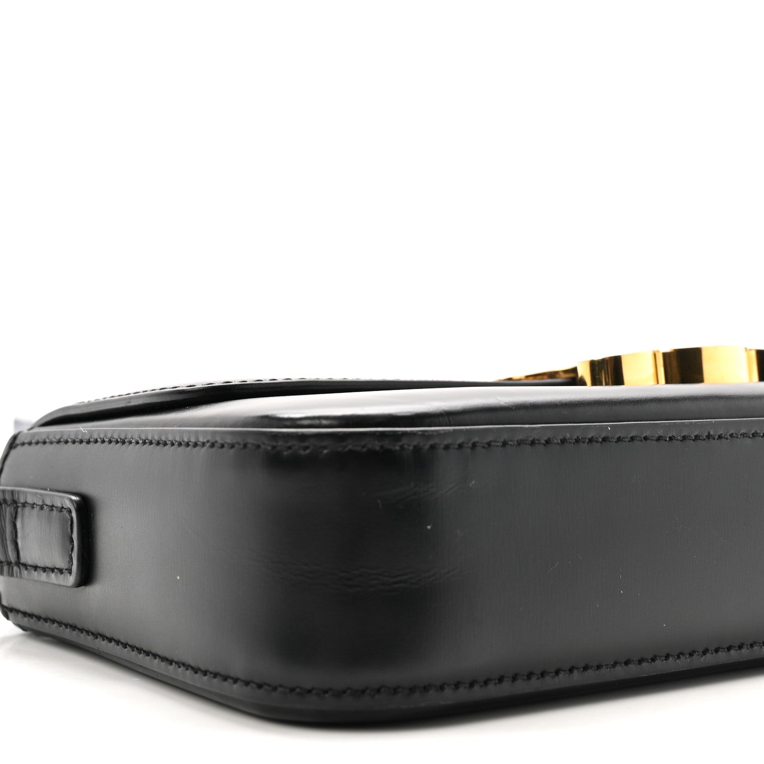 Celine Shiny Calfskin Triomphe Shoulder Bag Black 9 of 10