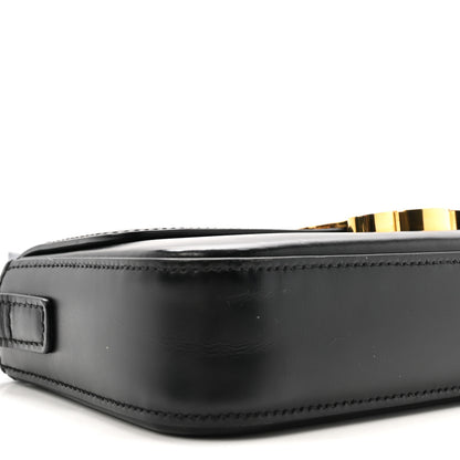Celine Shiny Calfskin Triomphe Shoulder Bag Black 9 of 10