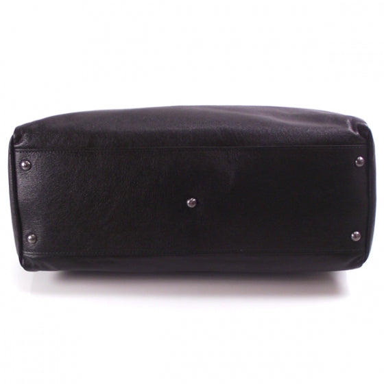Goatskin Large Peekaboo Iconic Satchel Black