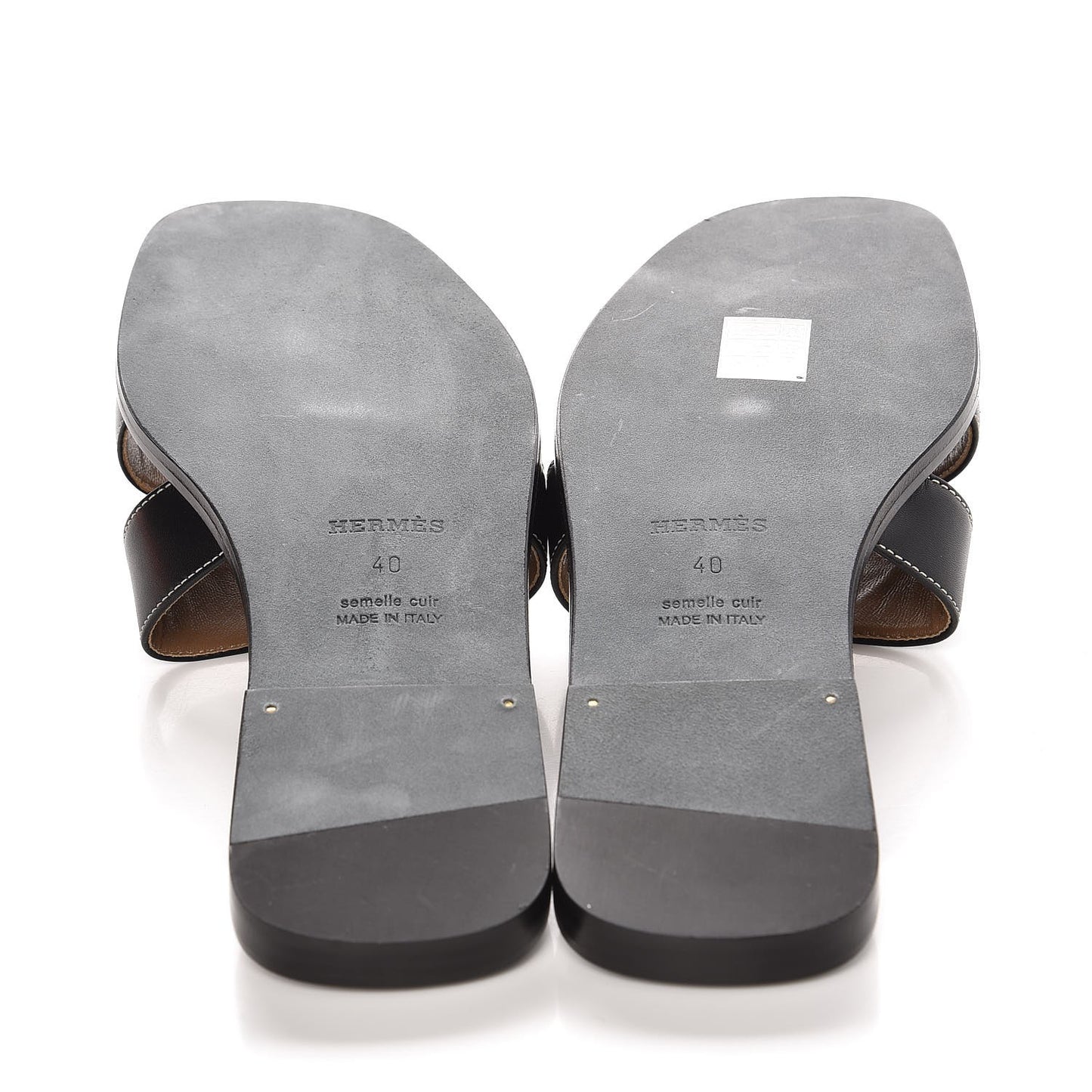 Box Calfskin Oran Sandals 40 Black