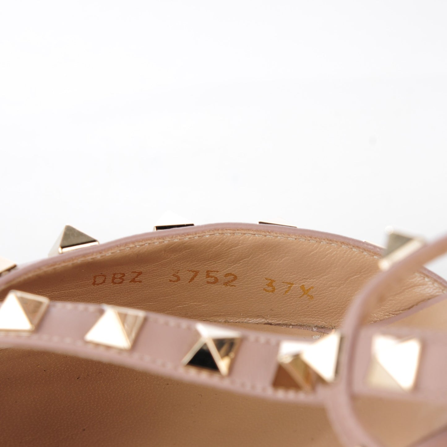Patent Nappa Rockstud Ankle Strap 65mm Pumps 37.5 Black Poudre