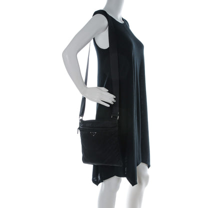 Prada Nylon Vela Flat Messenger Bag Black 2 of 8