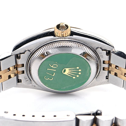 Rolex Stainless Steel 18K Yellow Gold Diamond 26mm Oyster Perpetual Datejust Watch Blue 79173 12 of 12