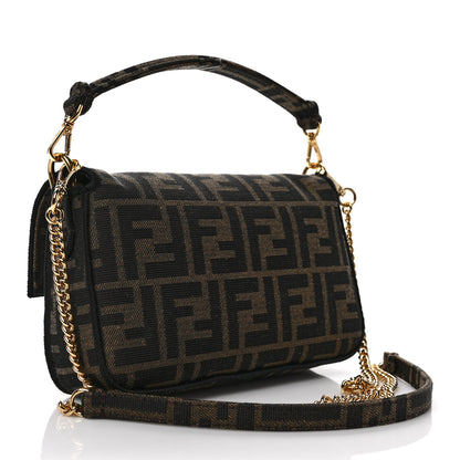 Fendi Fabric Jacquard FF 1974 Mini Baguette Tobacco Moro Black 3 of 8