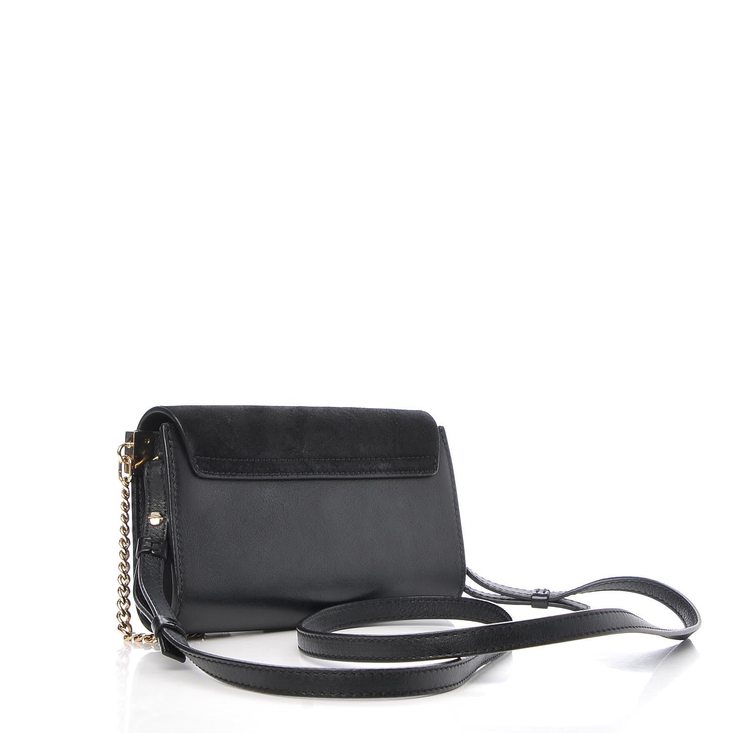 Chloe Suede Calfskin Mini Faye Shoulder Bag Black 3 of 8