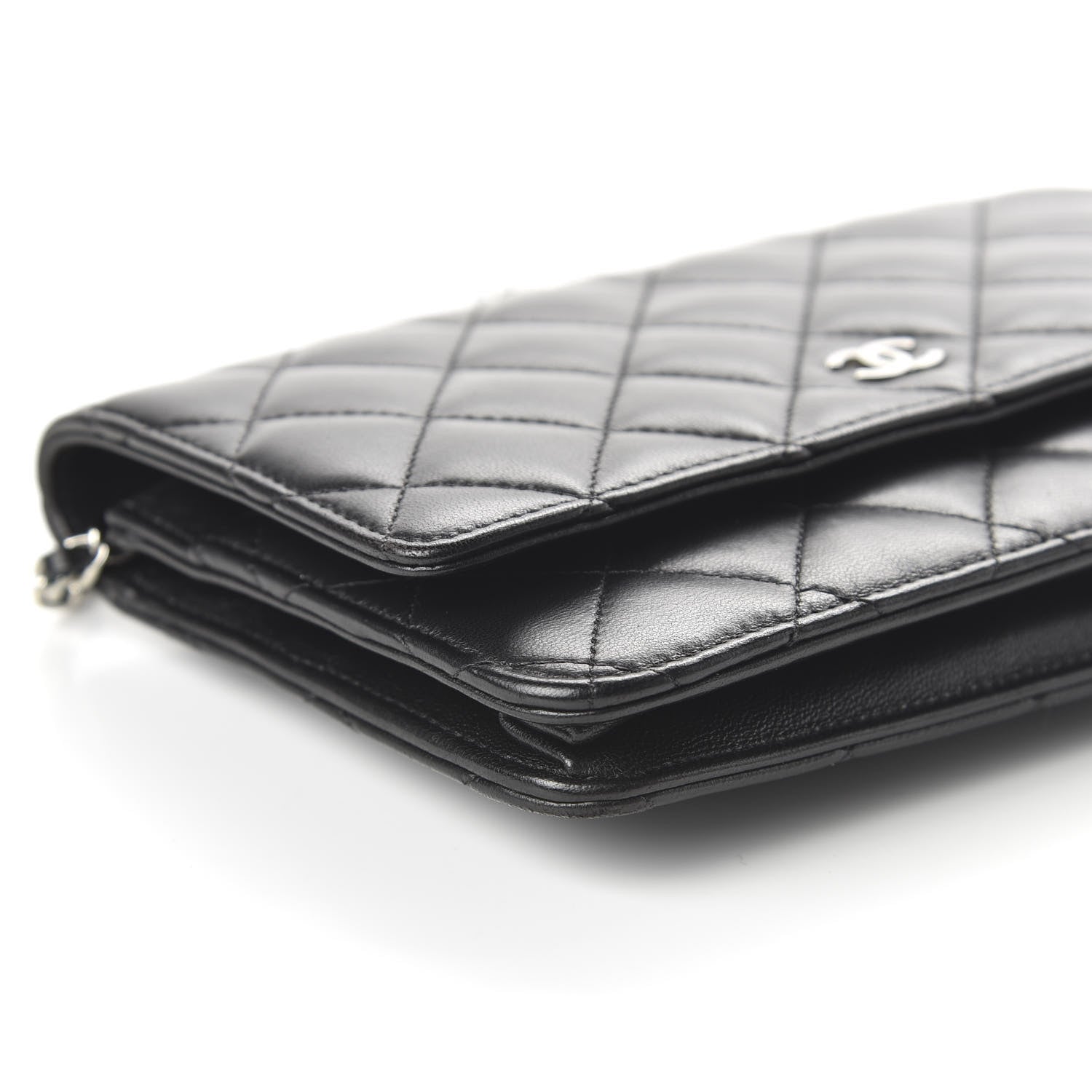 Chanel Lambskin Quilted Wallet On Chain WOC Black 6 of 12