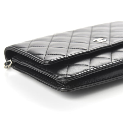 Chanel Lambskin Quilted Wallet On Chain WOC Black 6 of 12