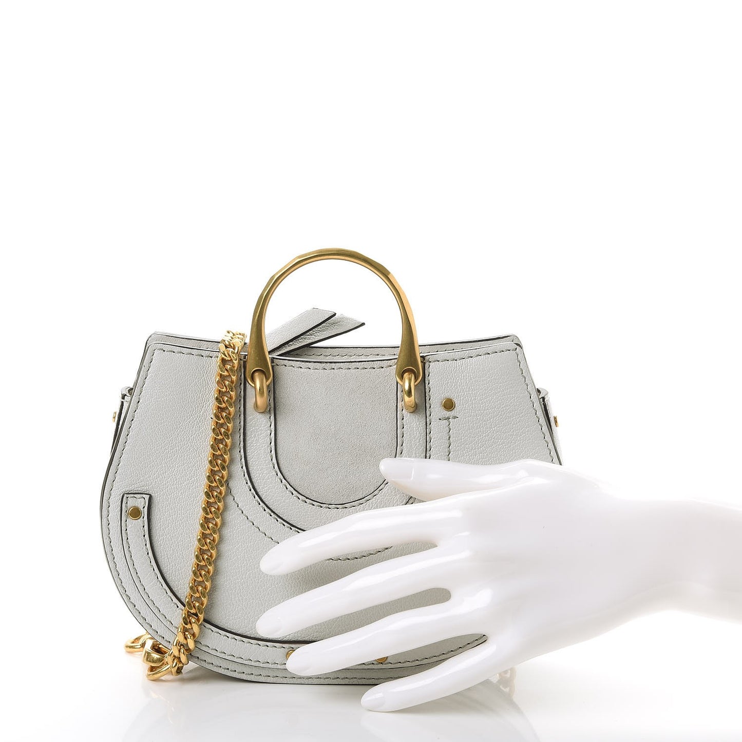 Calfskin Suede Mini Pixie Signature Belt Bag Airy Grey