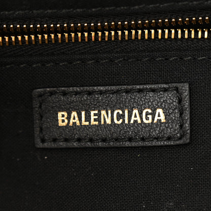 Balenciaga Metallic Textured Calfskin Logo XL Cloud Clutch Gold 6 of 9