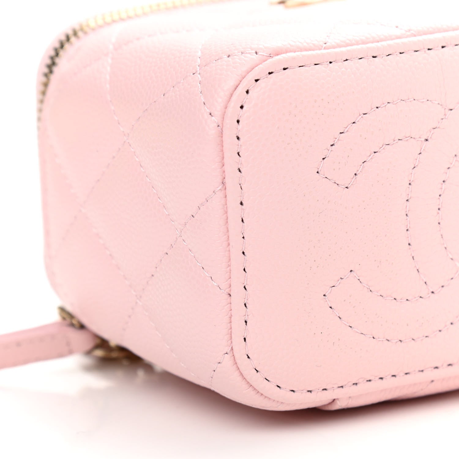Chanel Caviar Quilted Mini Vanity Case With Chain Light Pink 8 of 8