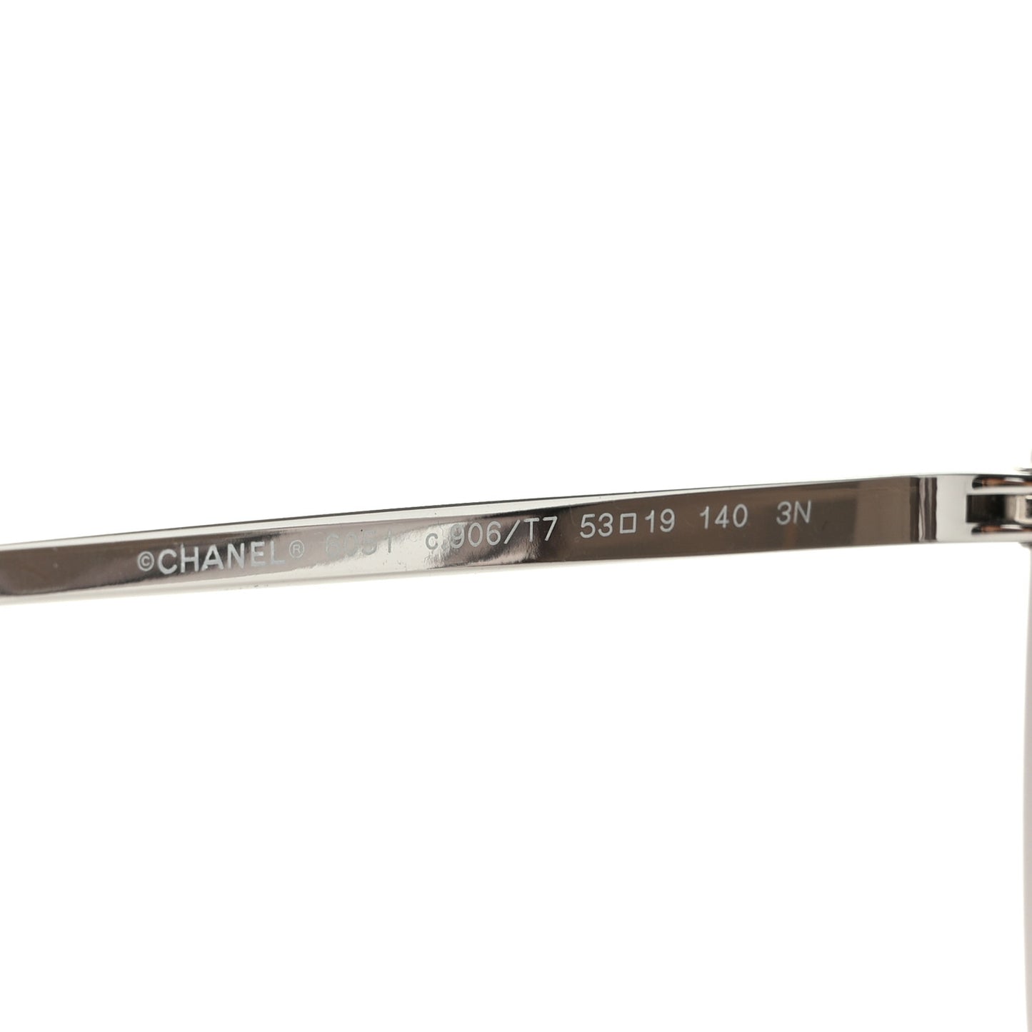 18K White Gold Mirror Square Sunglasses 6051 Gray