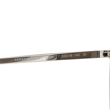 Chanel 18K White Gold Mirror Square Sunglasses 6051 Gray 6 of 6