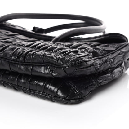 Prada Nappa Gaufre Flap Bag Black 6 of 10