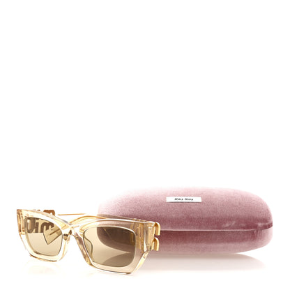 Miu Miu Transparent Acetate Rectangle Sunglasses SMU 09W Clear 7 of 7