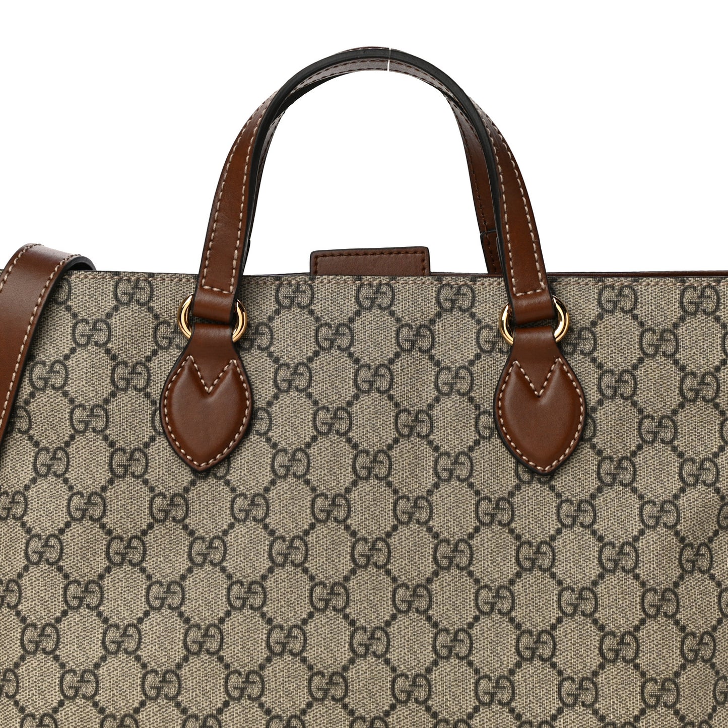 Soft GG Supreme Monogram Small Crossbody Tote Beige Cuir