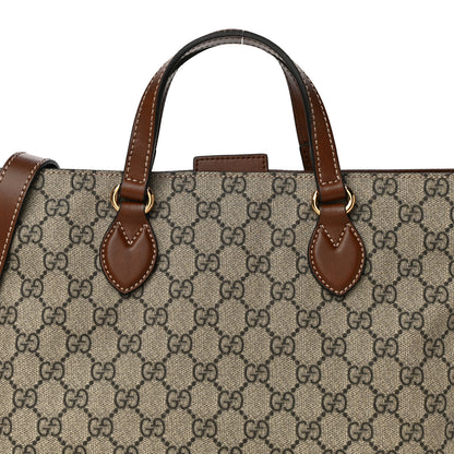 Gucci Soft GG Supreme Monogram Small Crossbody Tote Beige Cuir 9 of 11