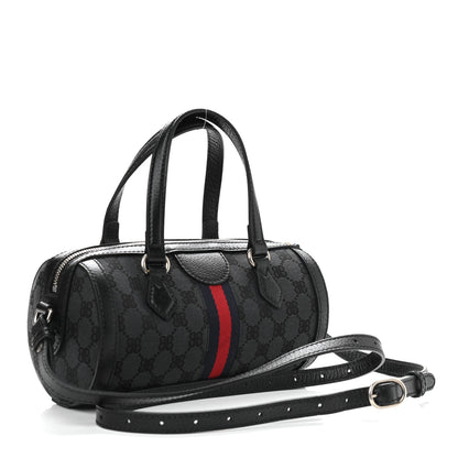 Gucci X BALENCIAGA BB Monogram Web Small Ophidia Boston Bag Black 2 of 8