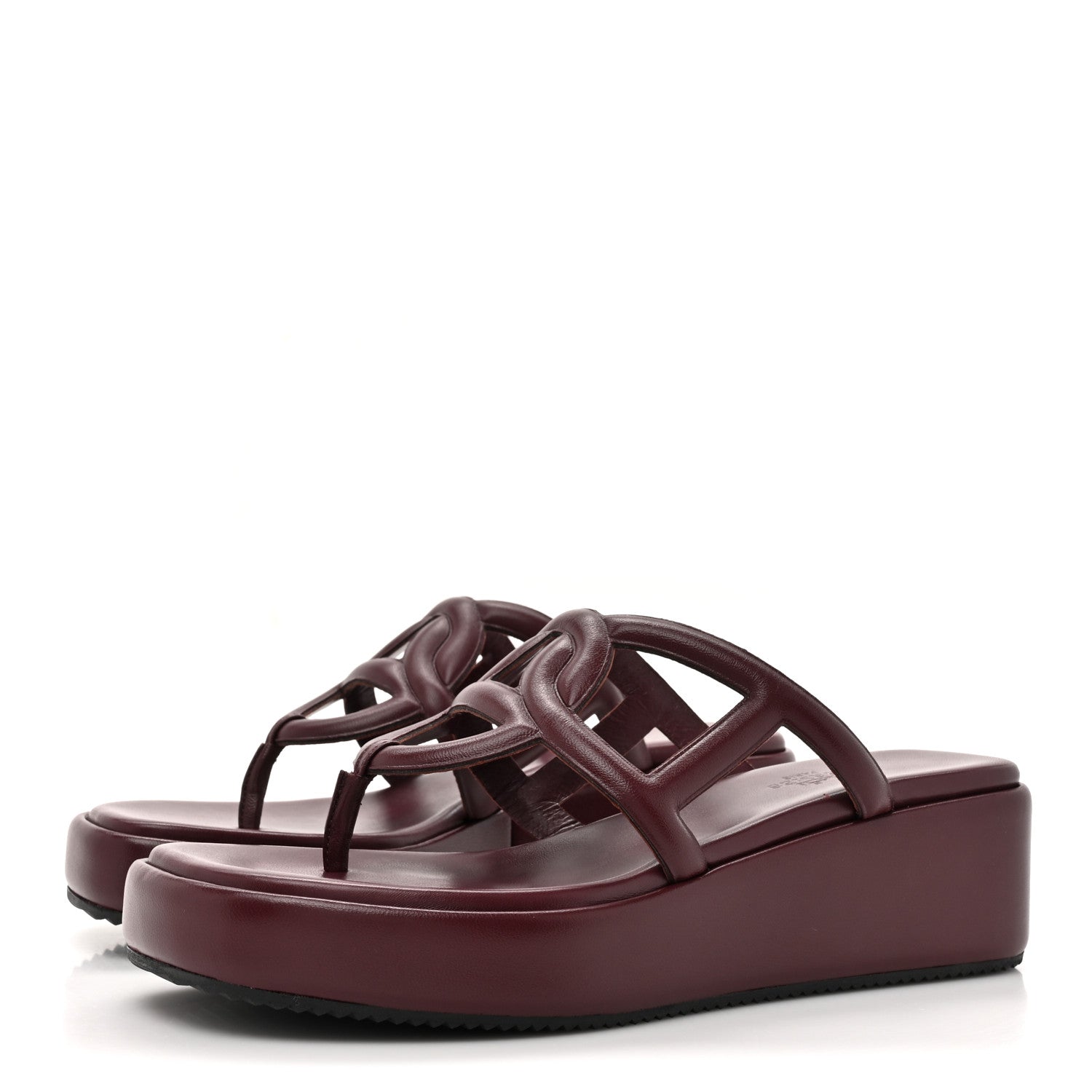 Hermes Nappa Gipsy Sandals 38 Rouge Marsala 3 of 9