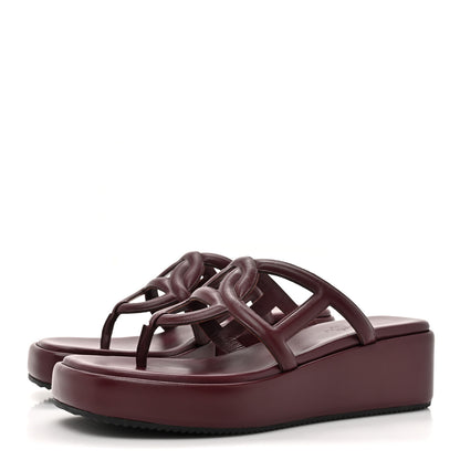 Hermes Nappa Gipsy Sandals 38 Rouge Marsala 3 of 9