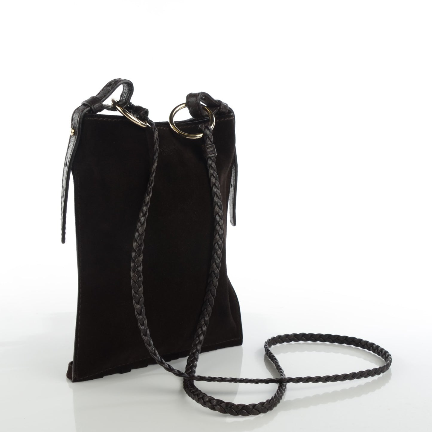 Suede Fringe Messenger Bag Chocolate