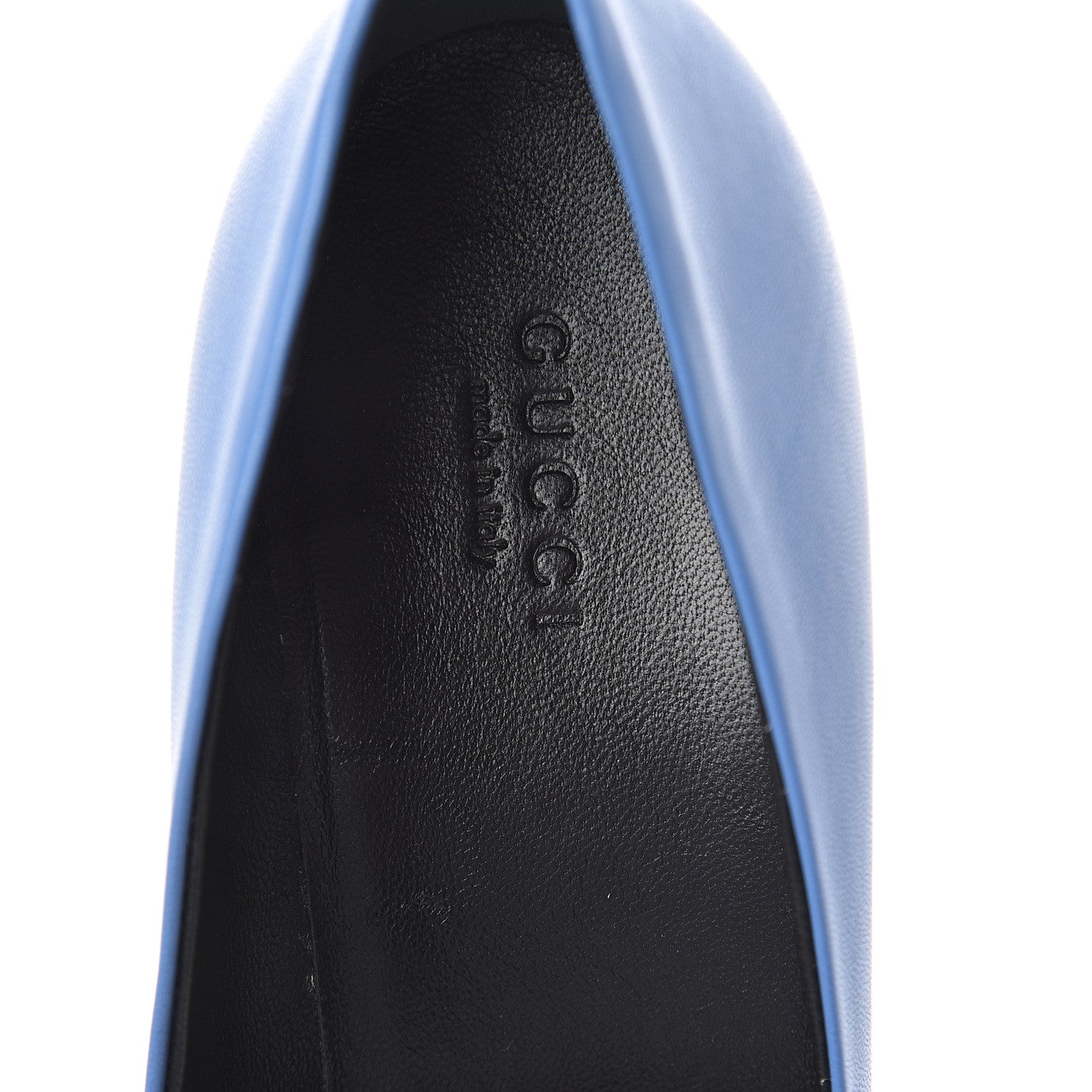 Gucci Calfskin Logo Plate Pumps 36 Sky Blue 5 of 7