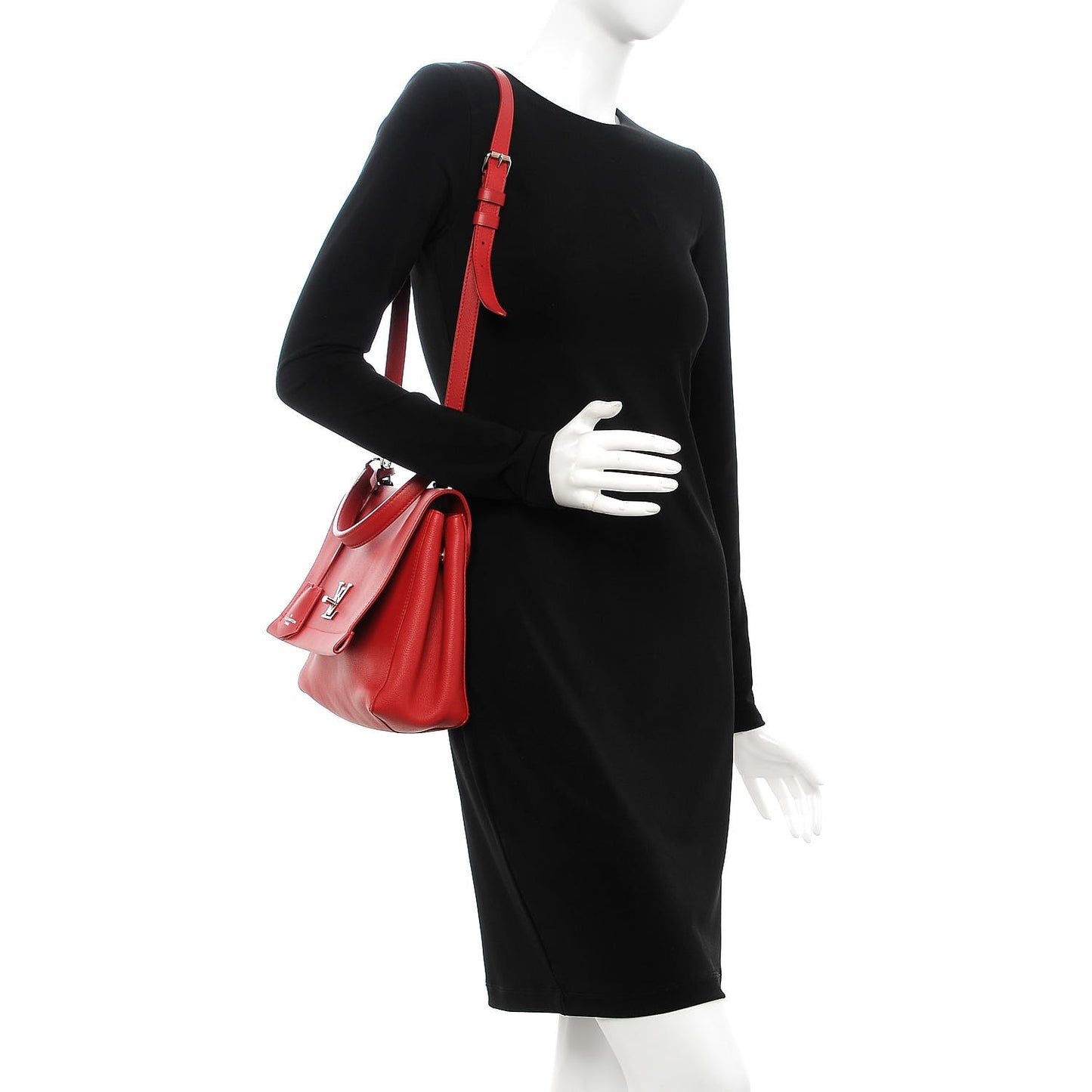 Soft Calfskin Lockme II Top Handle Rubis