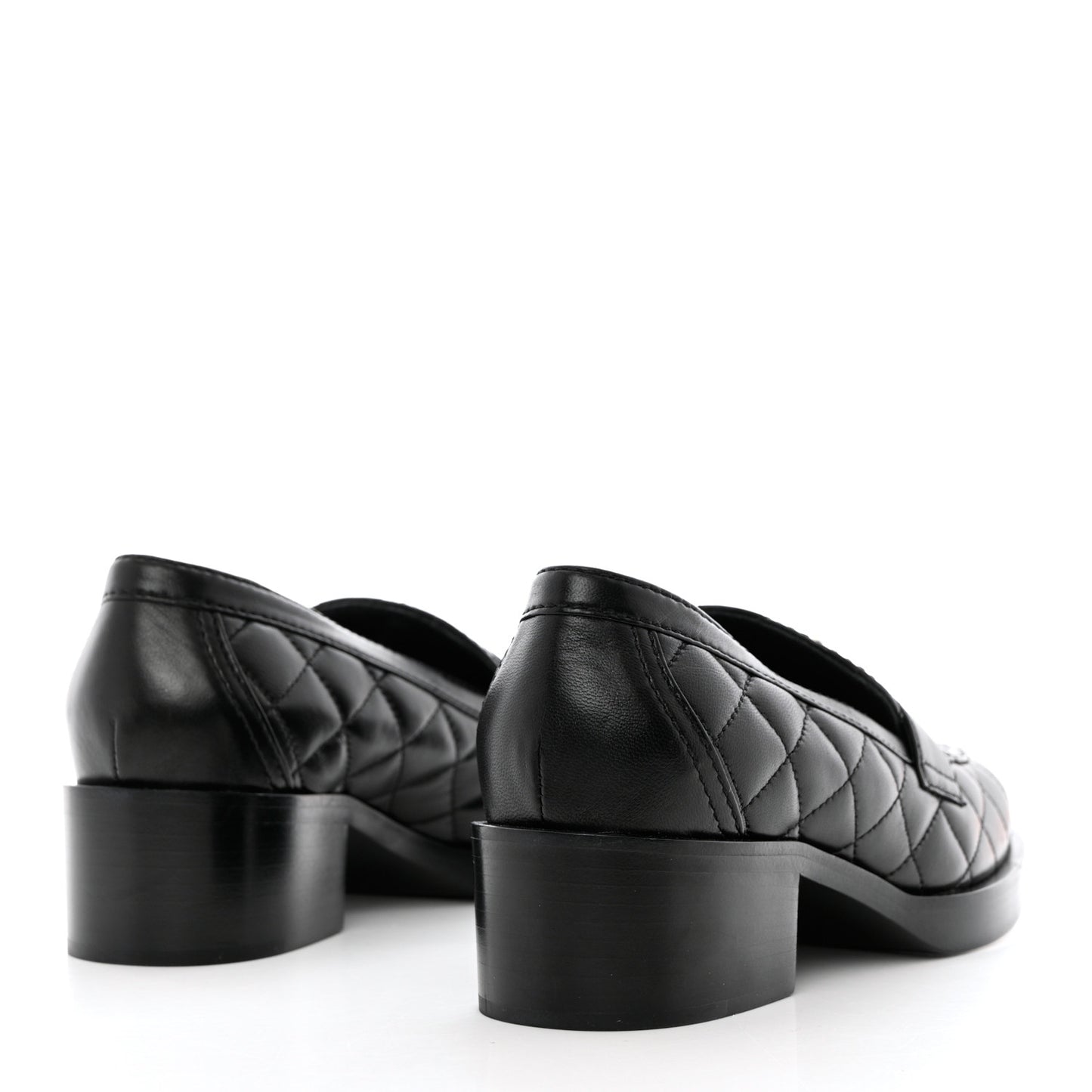 Lambskin Quilted CC Heart Loafers 36.5 Black